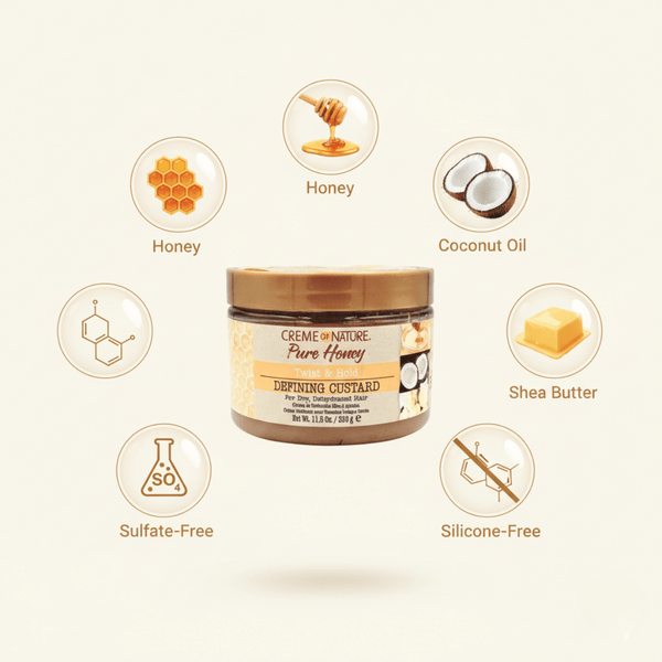 Creme of Nature Pure Honey Twist & Hold Defining Custard 326g - CosFair GmbH