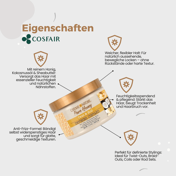 Creme of Nature Pure Honey Twist & Hold Defining Custard 326g - CosFair GmbH