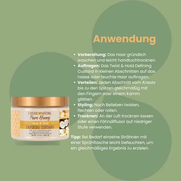 Creme of Nature Pure Honey Twist & Hold Defining Custard 326g - CosFair GmbH