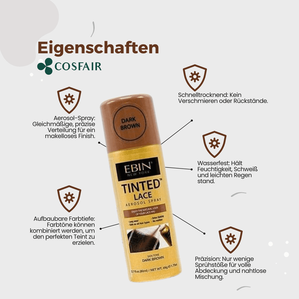 Ebin New York Tinted Lace Aerosol Spray Dark Brown 49 g - CosFair GmbH