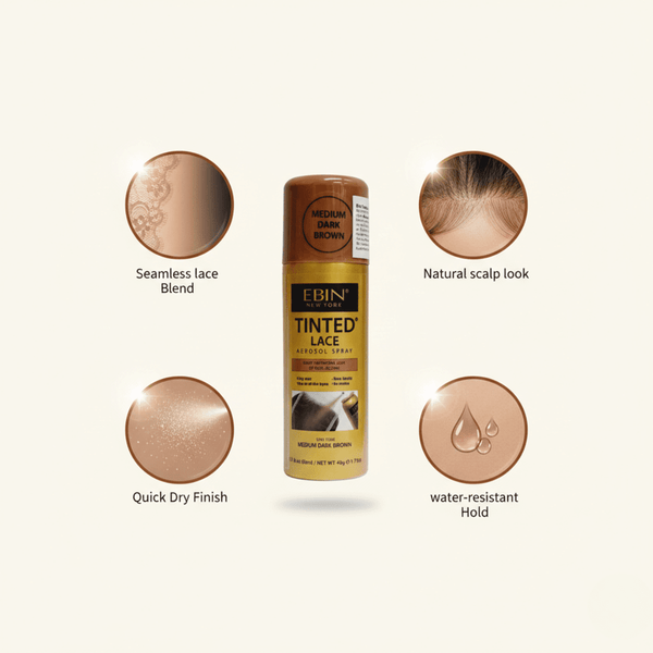 Ebin New York Tinted Lace Aerosol Spray Dark Brown 49 g - CosFair GmbH