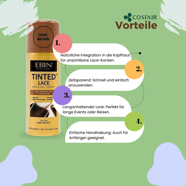 Ebin New York Tinted Lace Aerosol Spray Dark Brown 49 g - CosFair GmbH