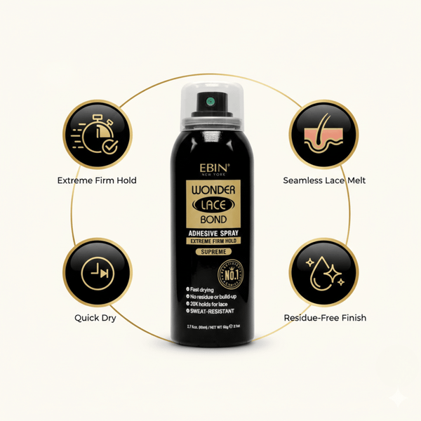 Ebin New York Wonder Lace Bond Adhesive Spray Extreme Firm Hold Supreme 80ml - CosFair GmbH