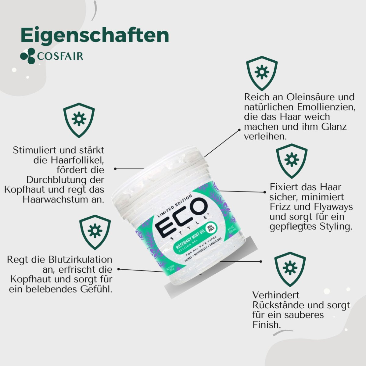 Eco Style Rosemary Mint Oil Gel 236ml - CosFair GmbH