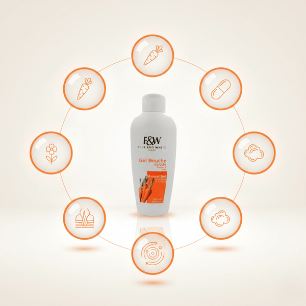 Fair & White CARROT Brightening & Tonifying Shower Gel 1000ml - CosFair GmbH