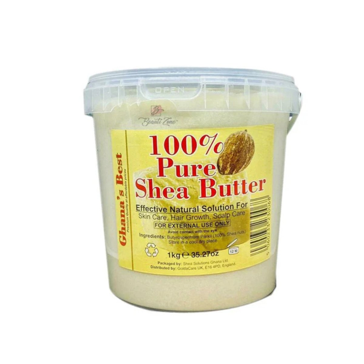 Ghana's Best Easy Melt 100% Pure Shea Butter 1000g - WHITE - CosFair GmbH