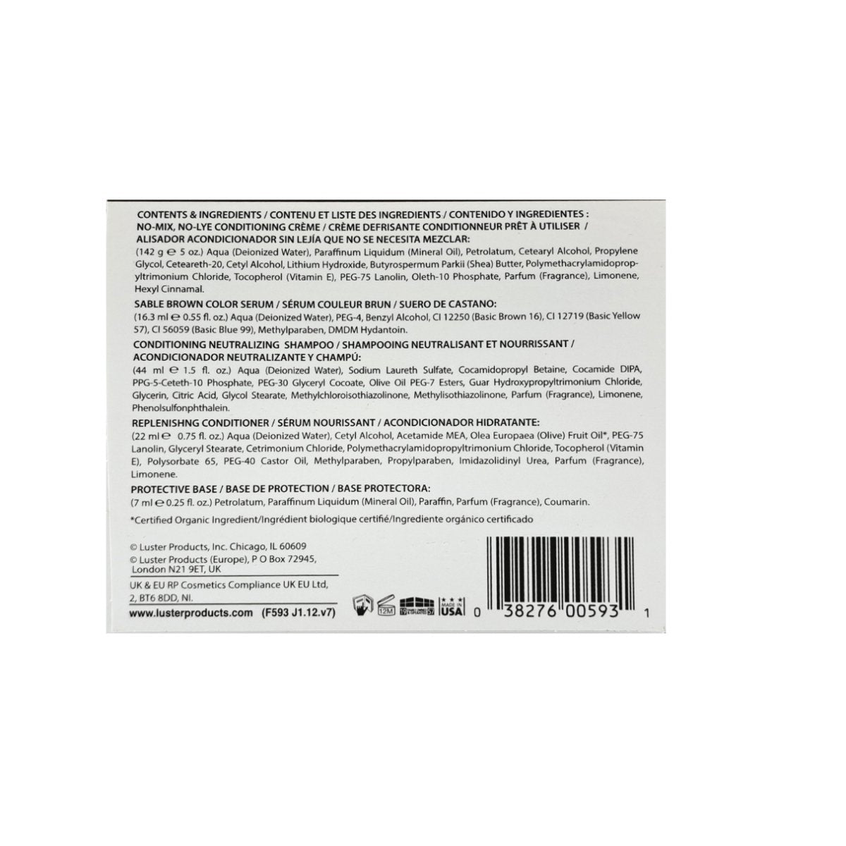 Luster&#039;s ShortLooks Colorlaxer Sable Brown - CosFair GmbH