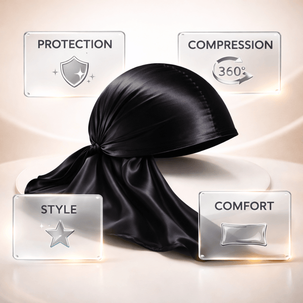 Magic Collection Silky Satin Durag - Black - CosFair GmbH