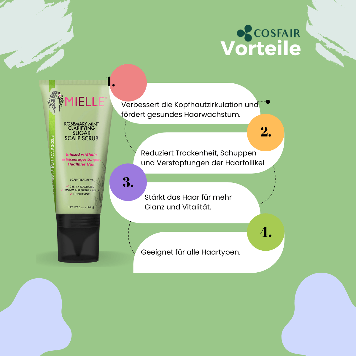 Mielle Rosemary Mint Clarifying Sugar Scalp Scrub - CosFair GmbH