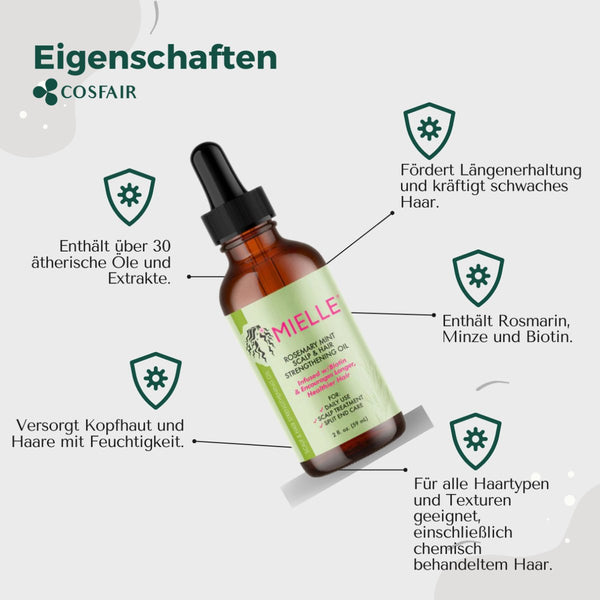 Mielle Rosemary Mint Oil Scalp &amp; Hair Strengthening Oil 59ml - CosFair GmbH