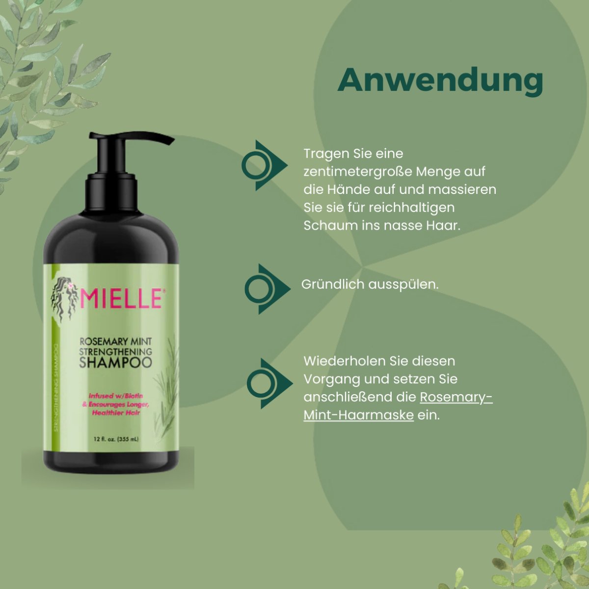 Mielle Rosemary Mint Strengthening Shampoo 355ml - CosFair GmbH