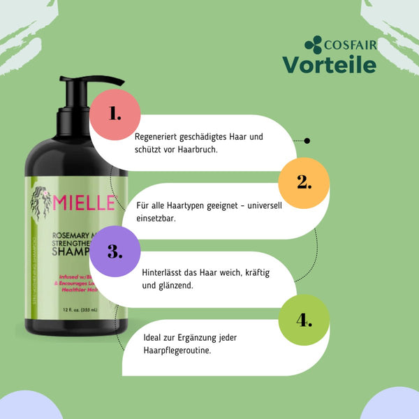 Mielle Rosemary Mint Strengthening Shampoo 355ml - CosFair GmbH