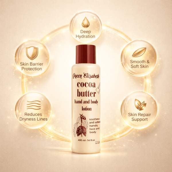 Queen Elisabeth Cocoa Butter Hand and Body Lotion 400 ml - CosFair GmbH