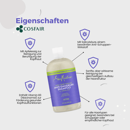 Shea Moisture Apple Cider Vinegar Anti - Dandruff Shampoo 384  ml - CosFair GmbH