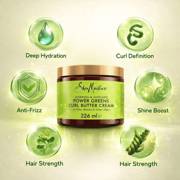 Shea Moisture Moringa & Avocado Power Greens Curl Butter Cream 326 ml - CosFair GmbH