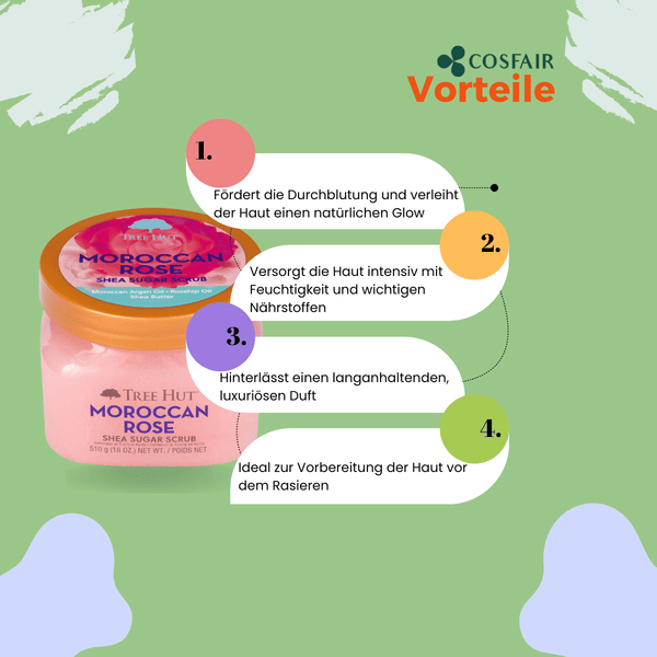 Tree Hut Moroccan Rose Shea Sugar Scrub – 510 g - CosFair GmbH