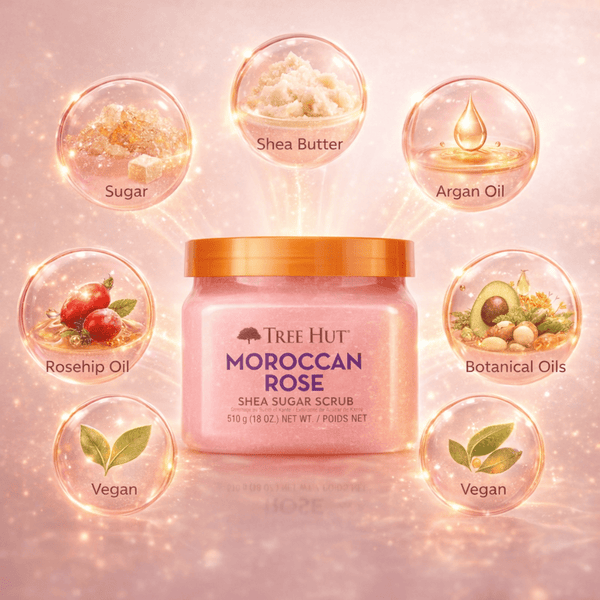 Tree Hut Moroccan Rose Shea Sugar Scrub – 510 g - CosFair GmbH