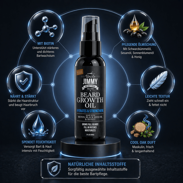 Uncle Jimmy Beard Growth Oil - Cool Oak - CosFair GmbH
