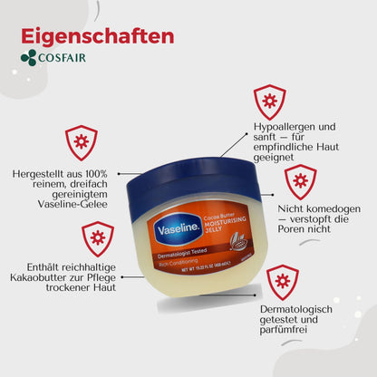 Vaseline Cocoa Butter Moisturising Jelly 450ml - CosFair GmbH