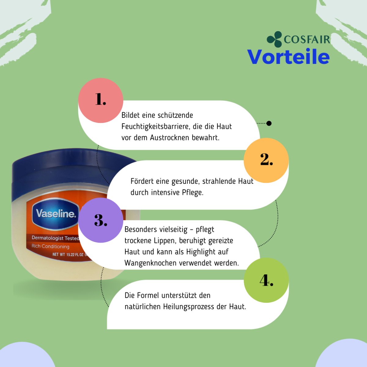 Vaseline Cocoa Butter Moisturising Jelly 450ml - CosFair GmbH