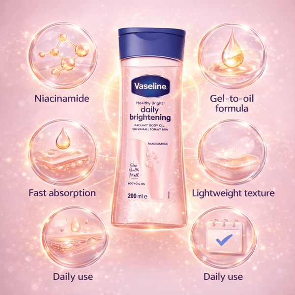 Vaseline Healthy Bright Daily Brightening Radiant Body Oil - 200 ml - CosFair GmbH