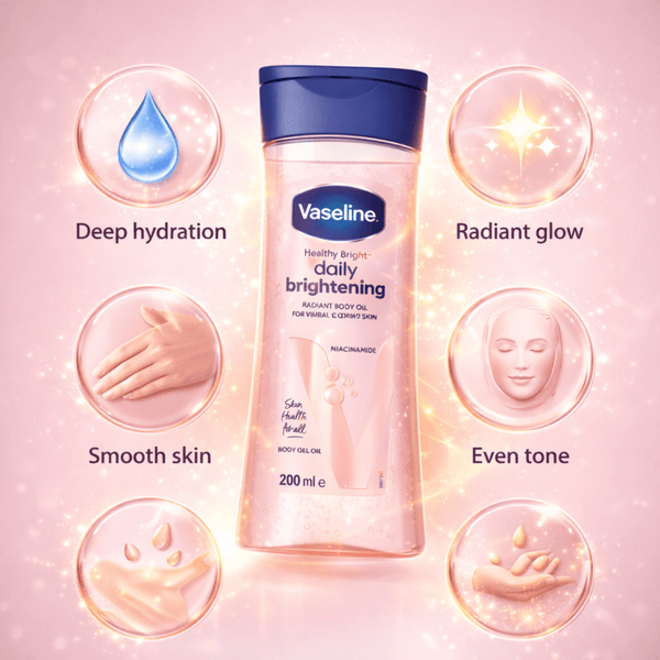 Vaseline Healthy Bright Daily Brightening Radiant Body Oil - 200 ml - CosFair GmbH