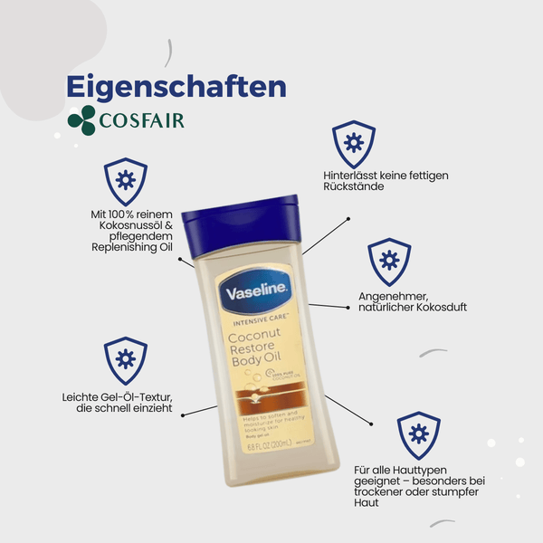 Vaseline Intensive Care Coconut Restore Body Oil 200 ml - CosFair GmbH
