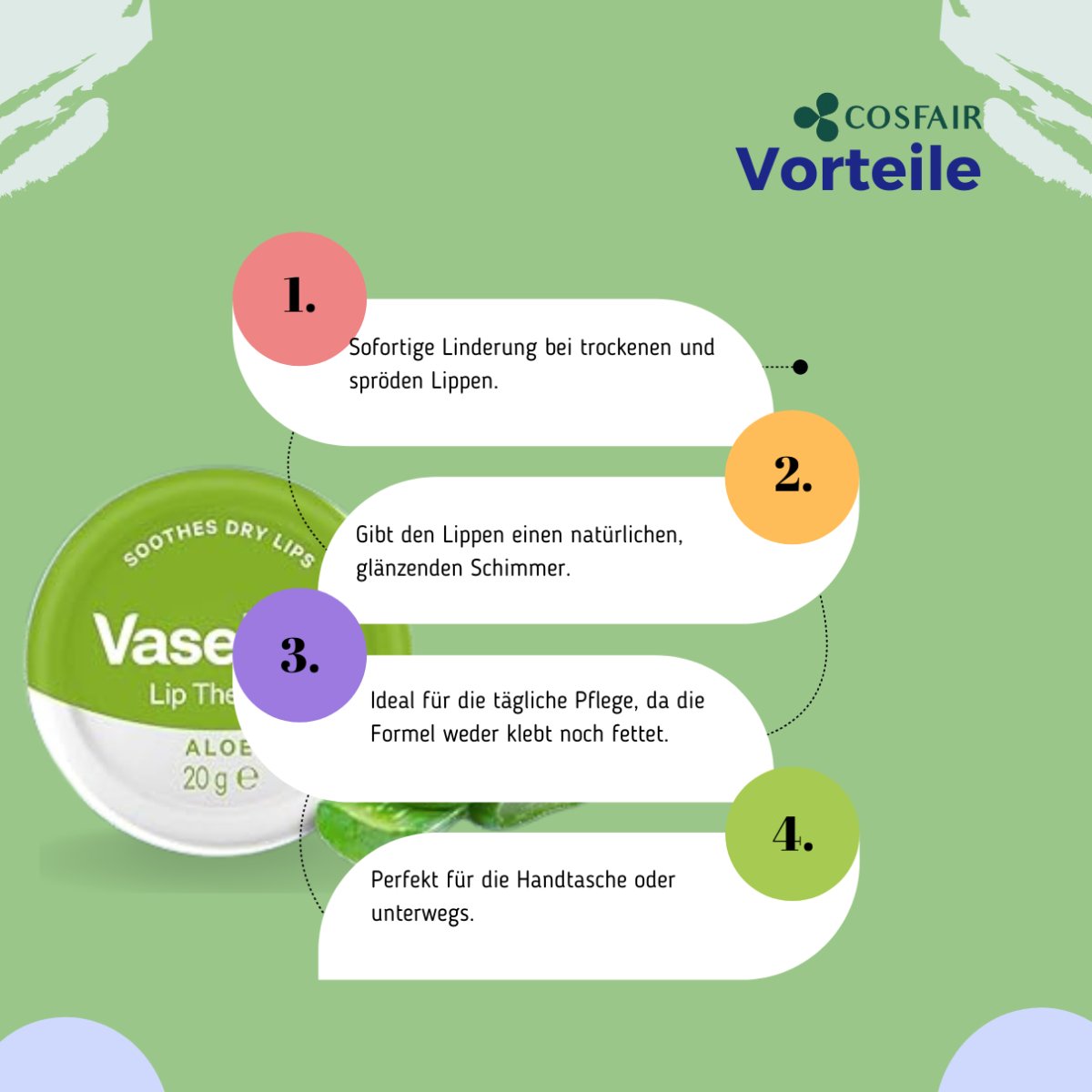 Vaseline Lip Therapy Aloe 20g - CosFair GmbH