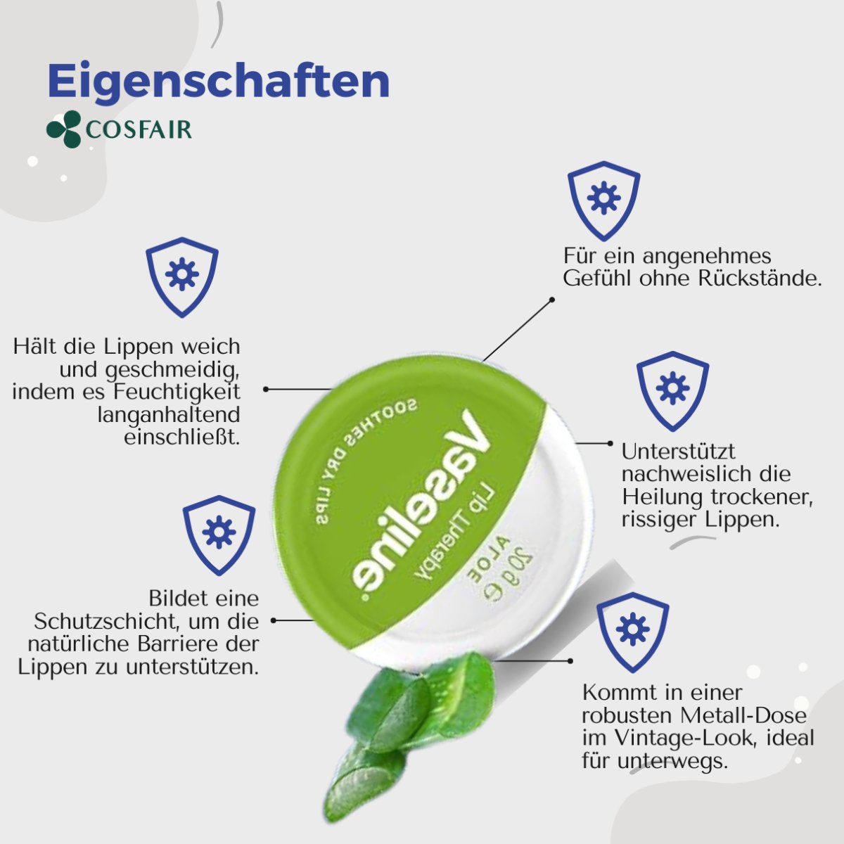 Vaseline Lip Therapy Aloe 20g - CosFair GmbH