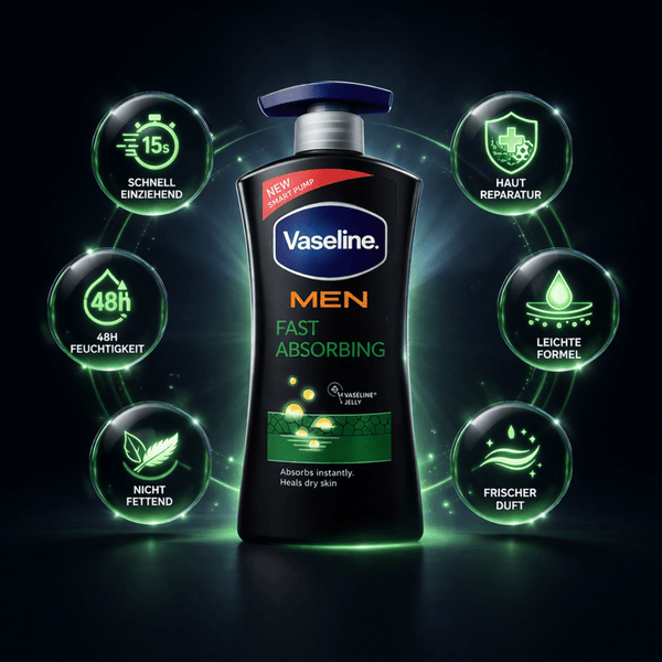 Vaseline Men Fast Absorbing Body & Face Lotion 600 ml - CosFair GmbH