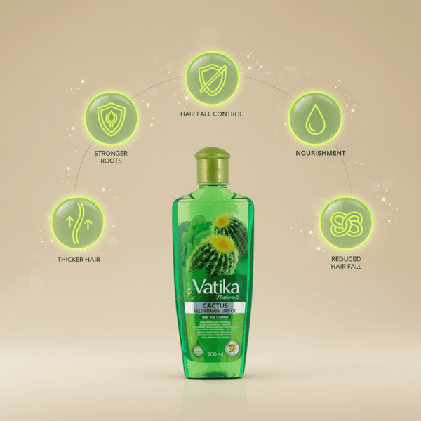 Vatika Naturals Cactus Multivitamin Hair Oil 200ml - CosFair GmbH