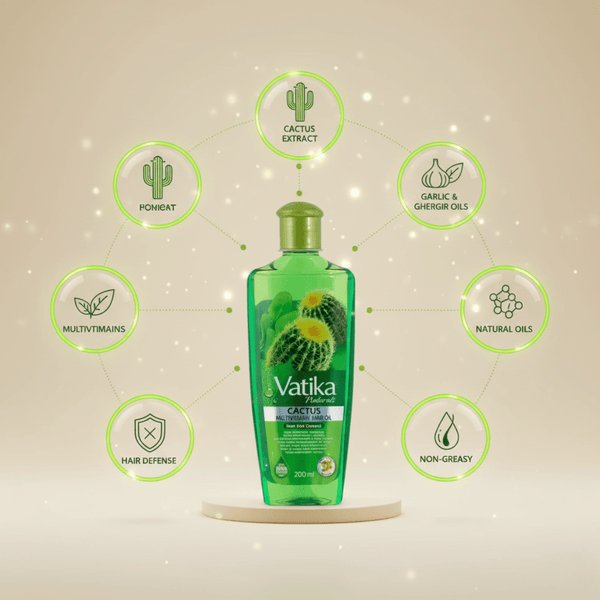 Vatika Naturals Cactus Multivitamin Hair Oil 200ml - CosFair GmbH