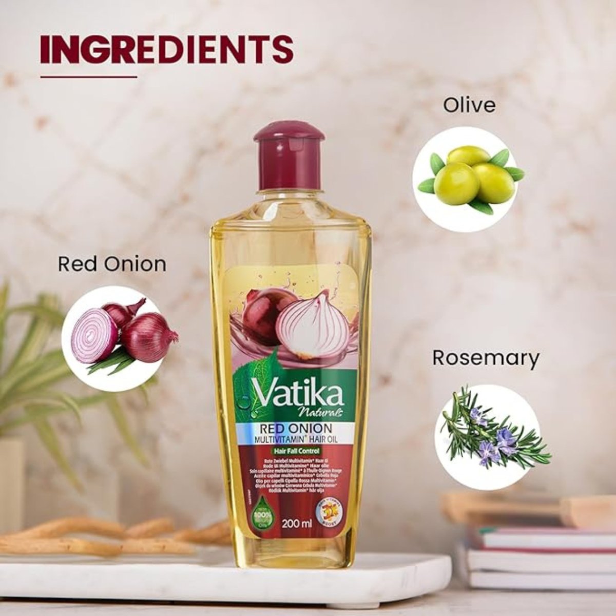 Vatika Naturals Red Onion Multivitamin Hair Oil 200ml - CosFair GmbH