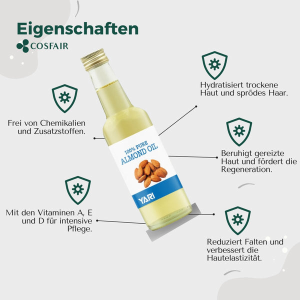Yari 100% Pure Almond Oil 250ml - CosFair GmbH